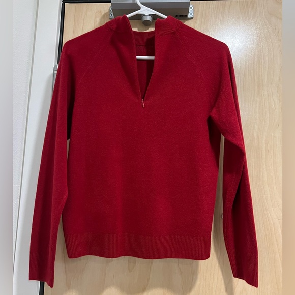 Karen Scott Cherry Red Mock-Neck Zip-Back Sweater - Picture 4 of 6